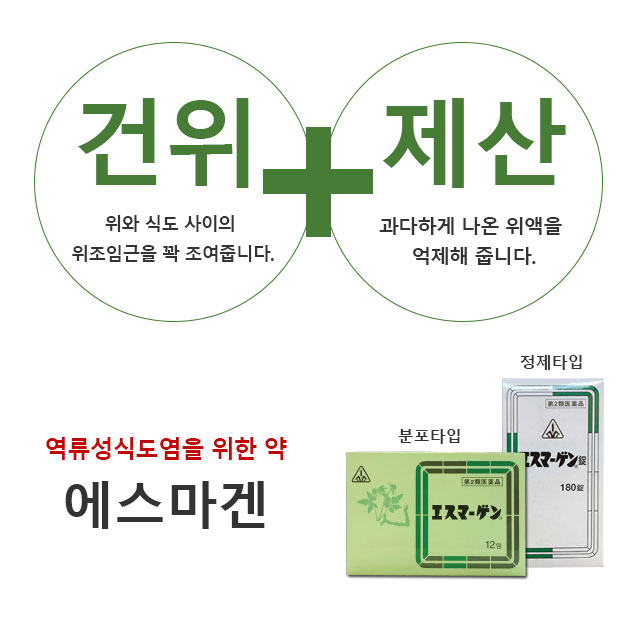 역류성식도염을 위한 약 에스마겐